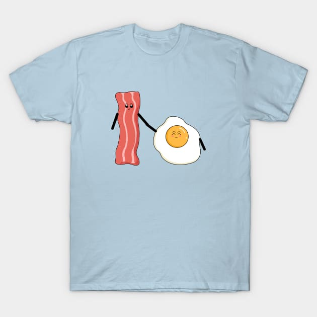 Cute Breakfast bacon and egg digital art T-Shirt by tita